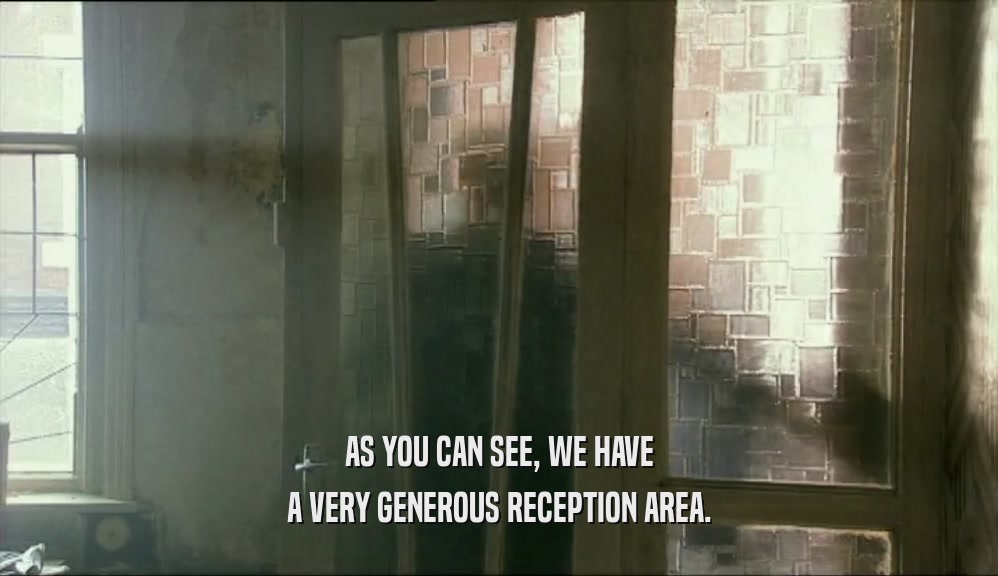 AS YOU CAN SEE, WE HAVE A VERY GENEROUS RECEPTION AREA. 