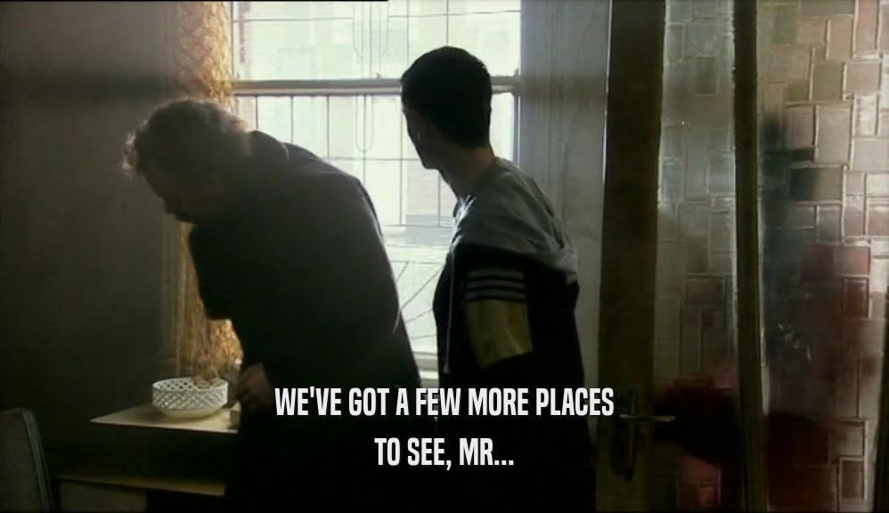 WE'VE GOT A FEW MORE PLACES TO SEE, MR... 
