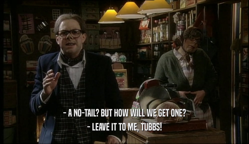- A NO-TAIL? BUT HOW WILL WE GET ONE? - LEAVE IT TO ME, TUBBS! 