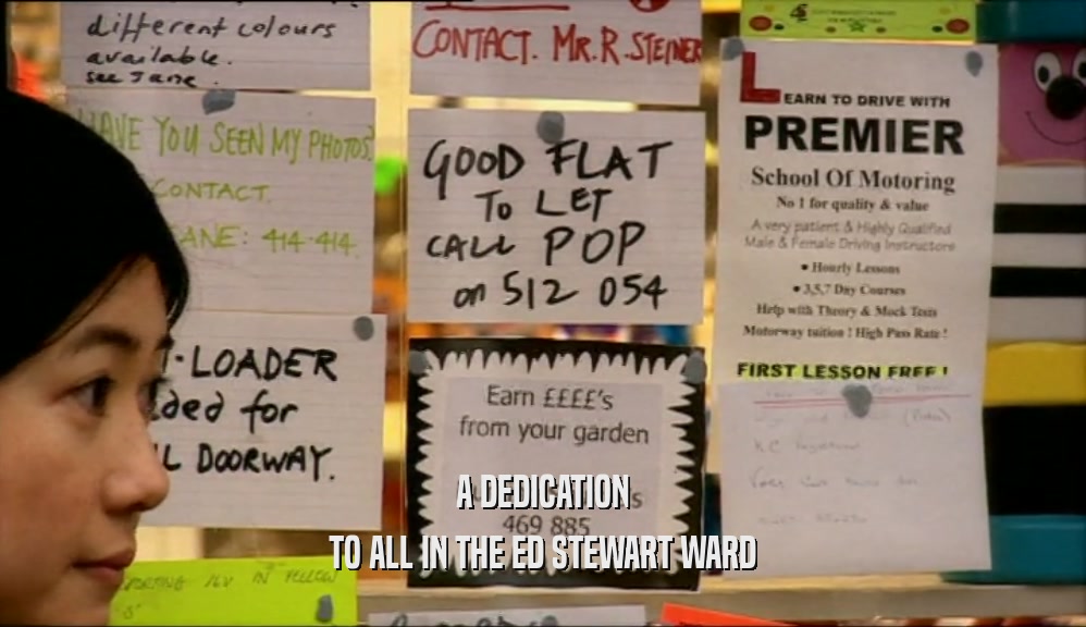 A DEDICATION TO ALL IN THE ED STEWART WARD 