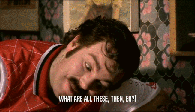 WHAT ARE ALL THESE, THEN, EH?!  