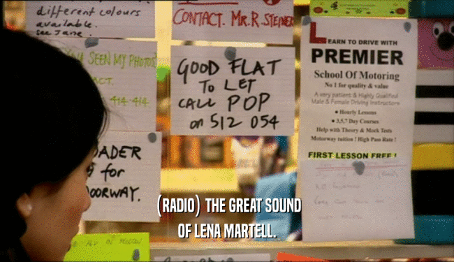 (RADIO) THE GREAT SOUND OF LENA MARTELL. 