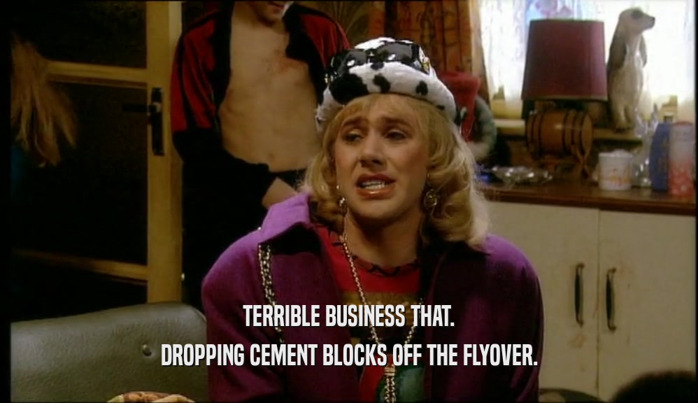 TERRIBLE BUSINESS THAT. DROPPING CEMENT BLOCKS OFF THE FLYOVER. 
