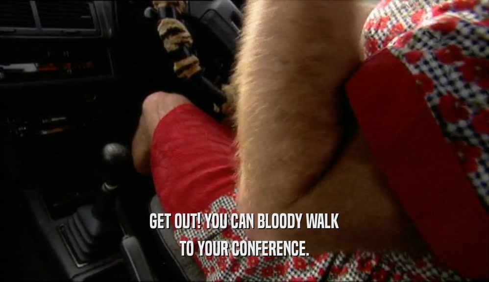 GET OUT! YOU CAN BLOODY WALK TO YOUR CONFERENCE. 