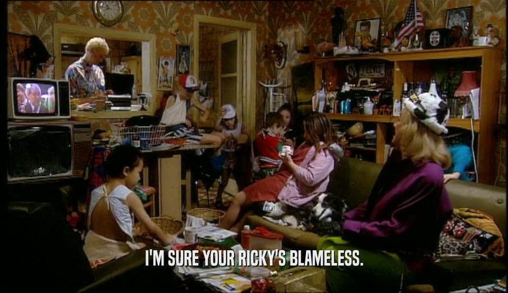 I'M SURE YOUR RICKY'S BLAMELESS.  