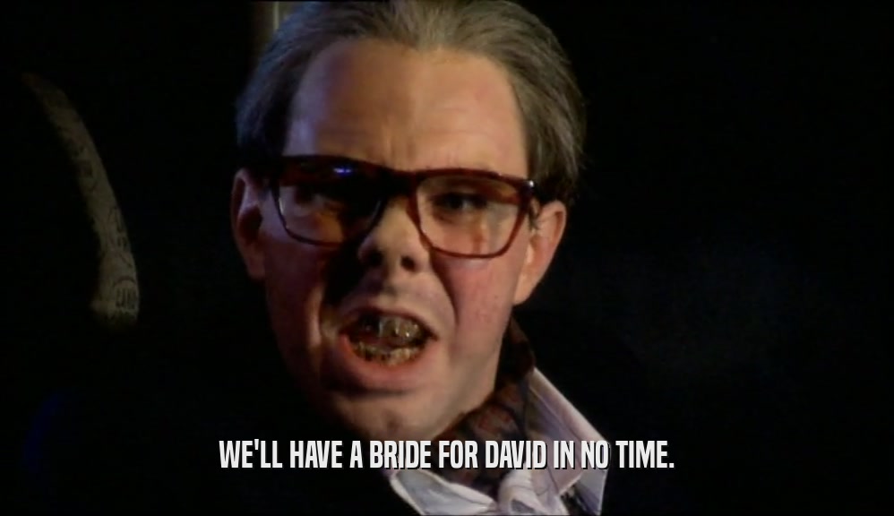 WE'LL HAVE A BRIDE FOR DAVID IN NO TIME.
  