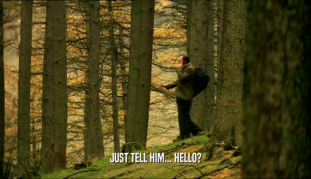 JUST TELL HIM... HELLO?  
