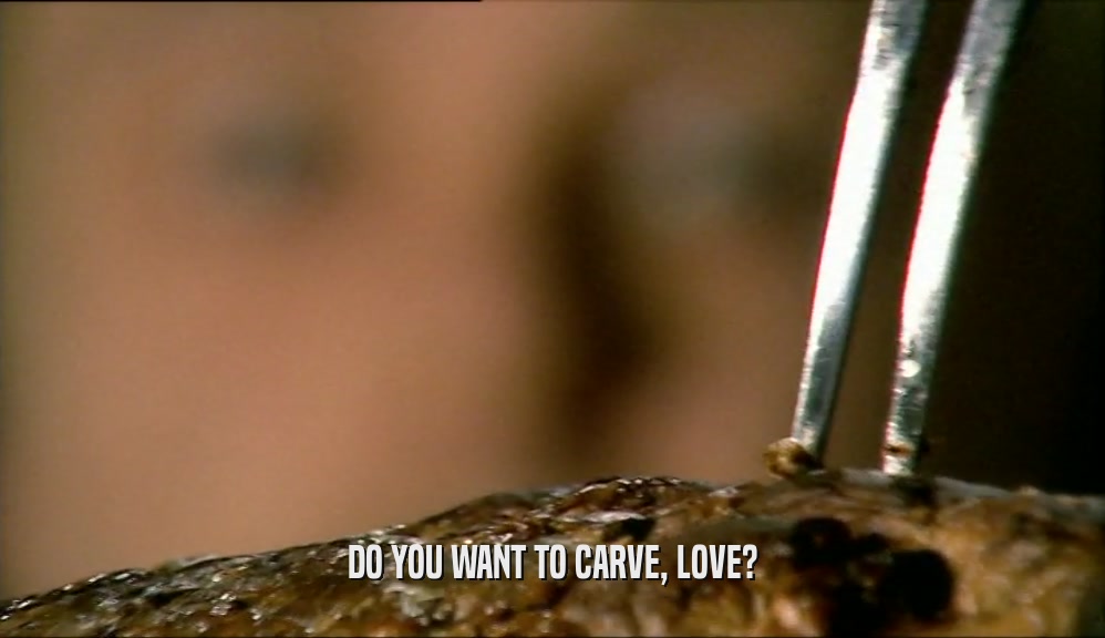 DO YOU WANT TO CARVE, LOVE?
  