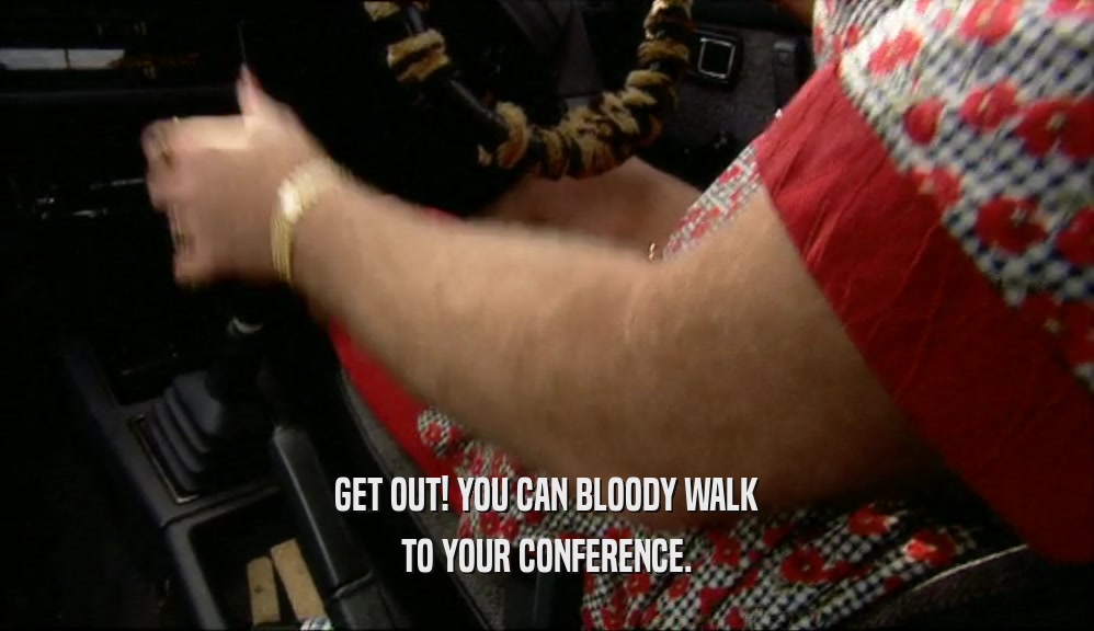 GET OUT! YOU CAN BLOODY WALK TO YOUR CONFERENCE. 