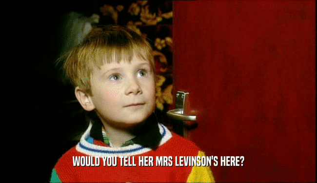 WOULD YOU TELL HER MRS LEVINSON'S HERE?  
