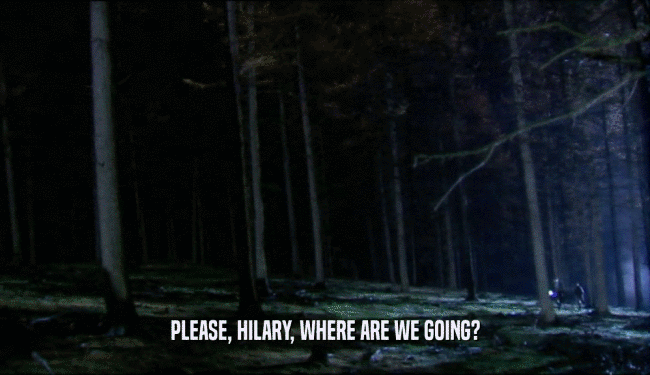 PLEASE, HILARY, WHERE ARE WE GOING?
  