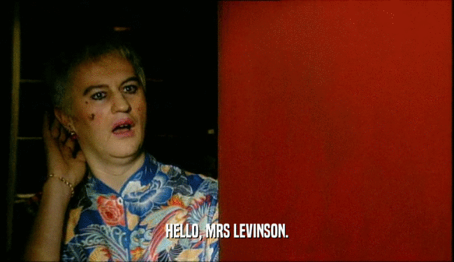 HELLO, MRS LEVINSON.  