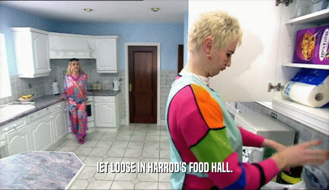 IET LOOSE IN HARROD'S FOOD HALL.
  