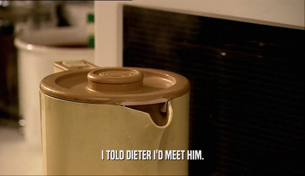 I TOLD DIETER I'D MEET HIM.  