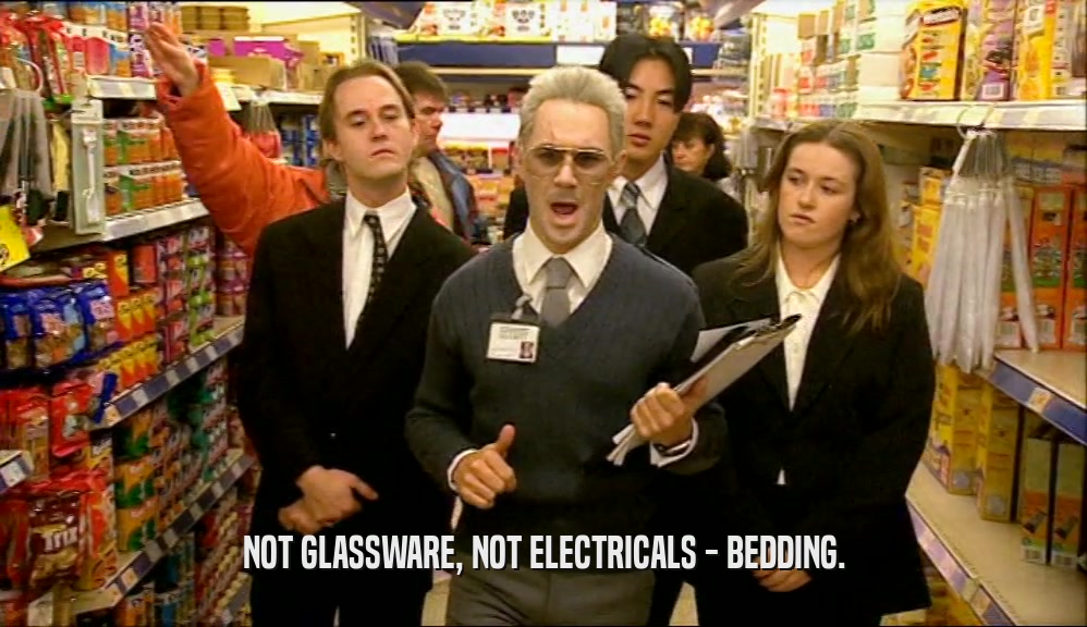 NOT GLASSWARE, NOT ELECTRICALS - BEDDING.  