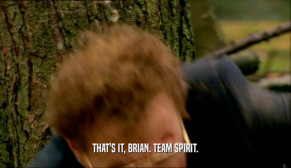THAT'S IT, BRIAN. TEAM SPIRIT.  