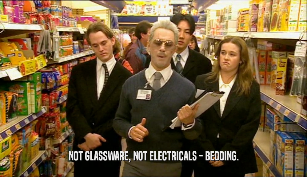 NOT GLASSWARE, NOT ELECTRICALS - BEDDING.  