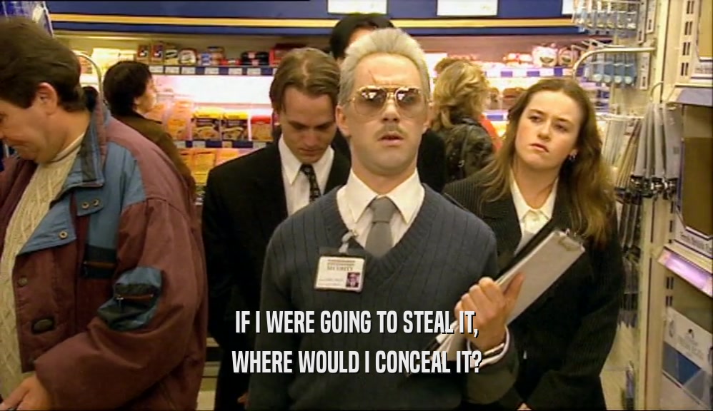 IF I WERE GOING TO STEAL IT, WHERE WOULD I CONCEAL IT? 