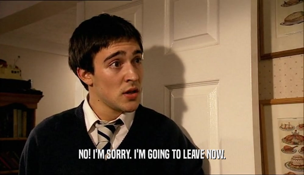 NO! I'M SORRY. I'M GOING TO LEAVE NOW.  