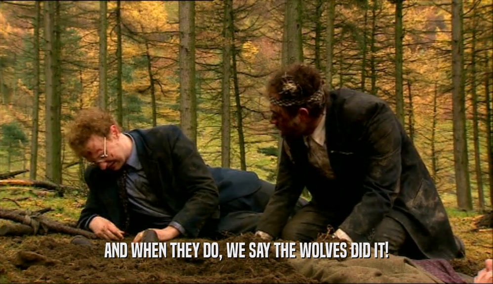 AND WHEN THEY DO, WE SAY THE WOLVES DID IT!
  
