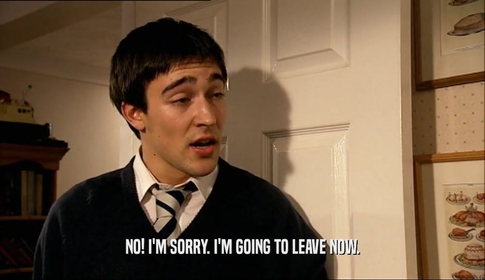 NO! I'M SORRY. I'M GOING TO LEAVE NOW.  