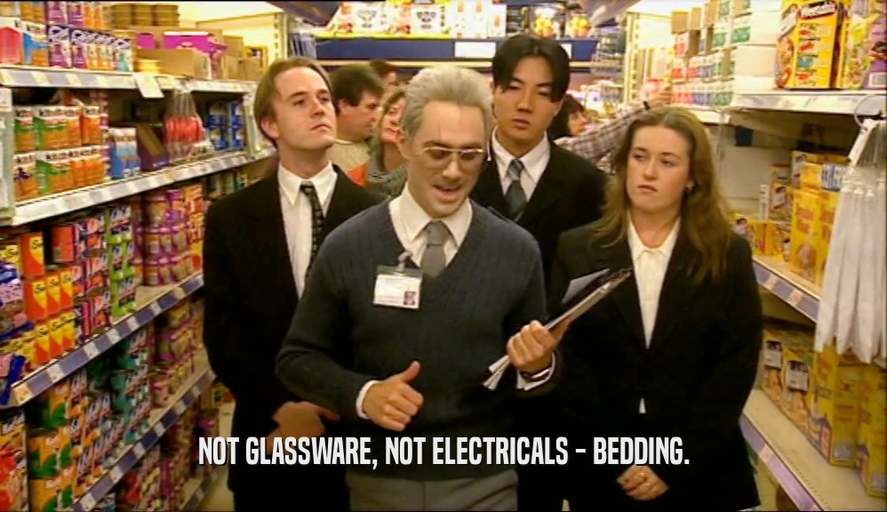 NOT GLASSWARE, NOT ELECTRICALS - BEDDING.  