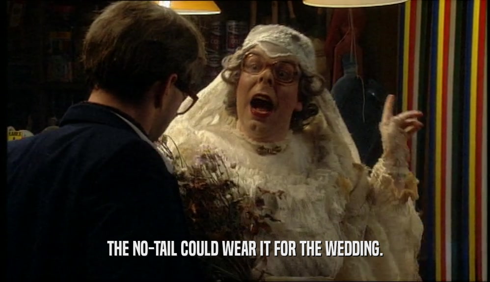 THE NO-TAIL COULD WEAR IT FOR THE WEDDING.  