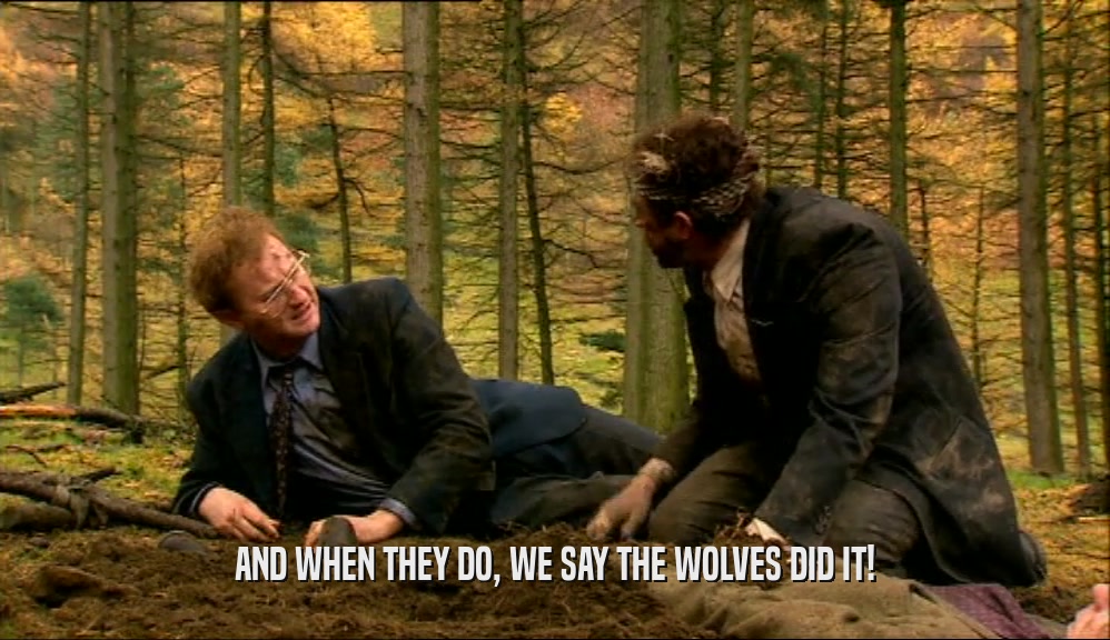 AND WHEN THEY DO, WE SAY THE WOLVES DID IT!
  