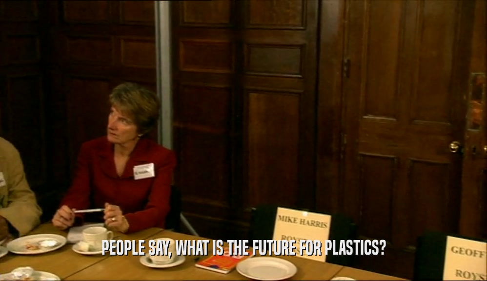 PEOPLE SAY, WHAT IS THE FUTURE FOR PLASTICS?
  