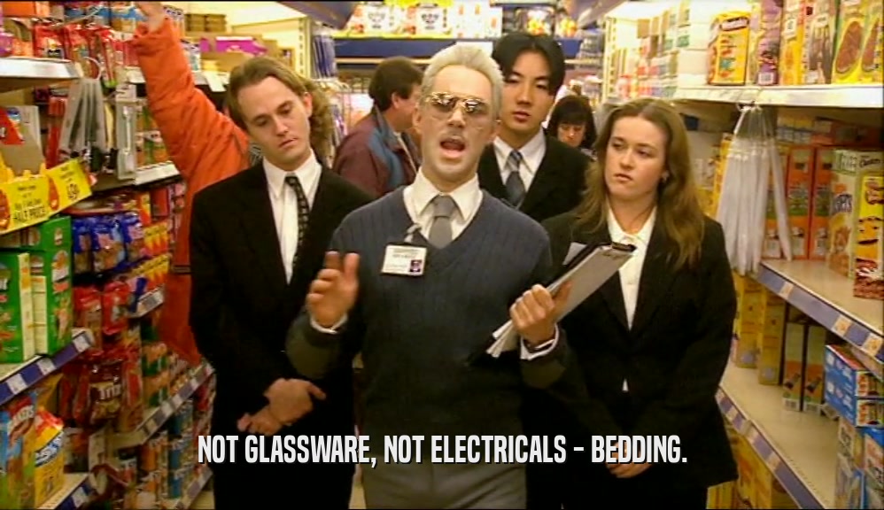 NOT GLASSWARE, NOT ELECTRICALS - BEDDING.  