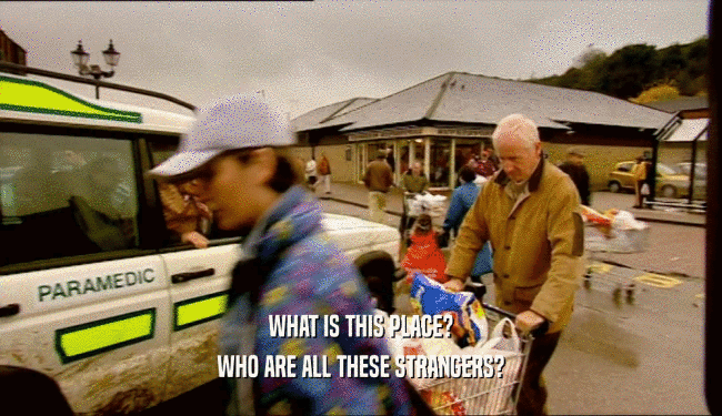 WHAT IS THIS PLACE? WHO ARE ALL THESE STRANGERS? 