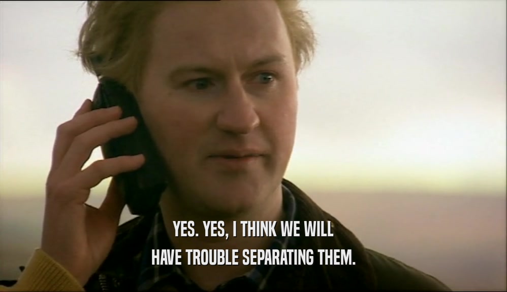 YES. YES, I THINK WE WILL HAVE TROUBLE SEPARATING THEM. 