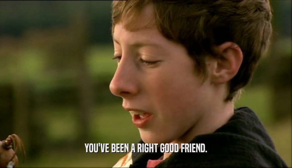YOU'VE BEEN A RIGHT GOOD FRIEND.  