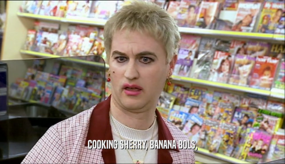 COOKING SHERRY, BANANA BOLS,  