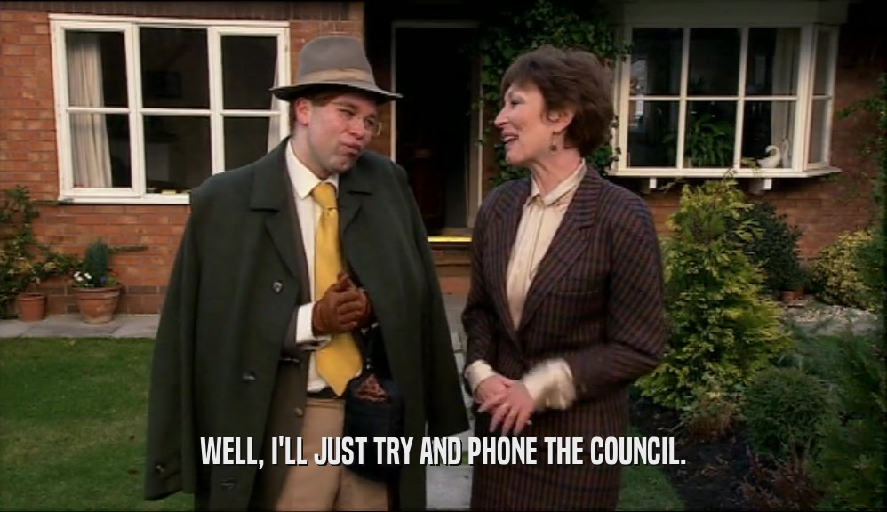 WELL, I'LL JUST TRY AND PHONE THE COUNCIL.  