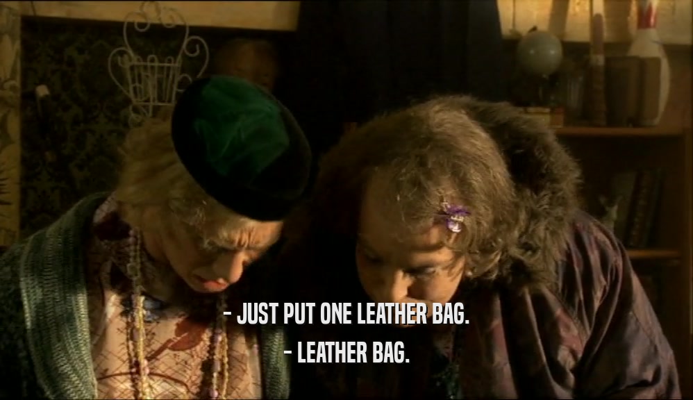 - JUST PUT ONE LEATHER BAG. - LEATHER BAG. 