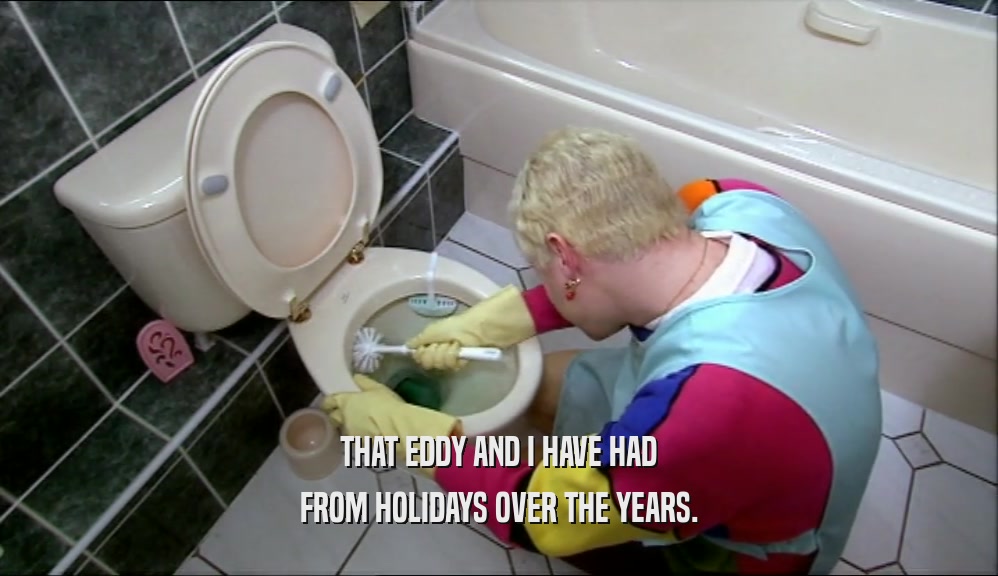 THAT EDDY AND I HAVE HAD FROM HOLIDAYS OVER THE YEARS. 