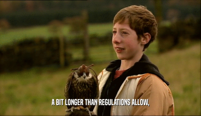 A BIT LONGER THAN REGULATIONS ALLOW,  