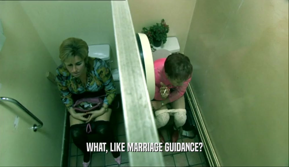 WHAT, LIKE MARRIAGE GUIDANCE?  