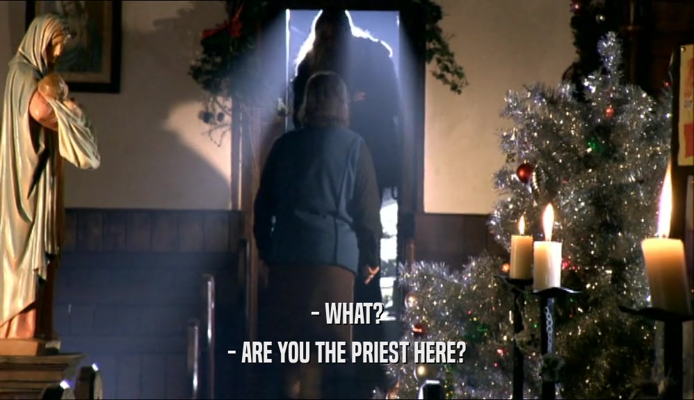 - WHAT? - ARE YOU THE PRIEST HERE? 