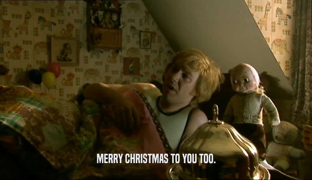 MERRY CHRISTMAS TO YOU TOO.  