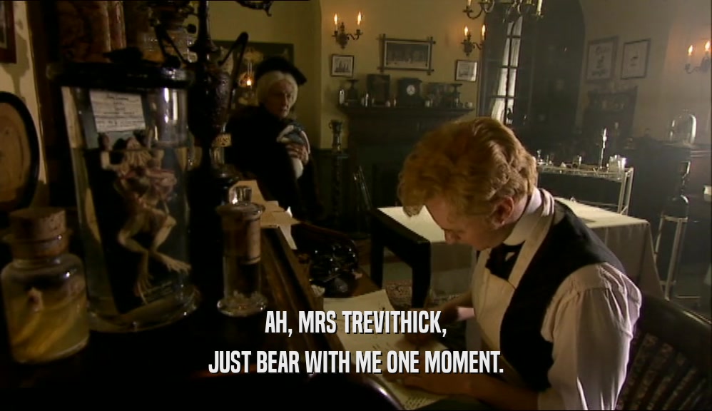 AH, MRS TREVITHICK,
 JUST BEAR WITH ME ONE MOMENT.
 