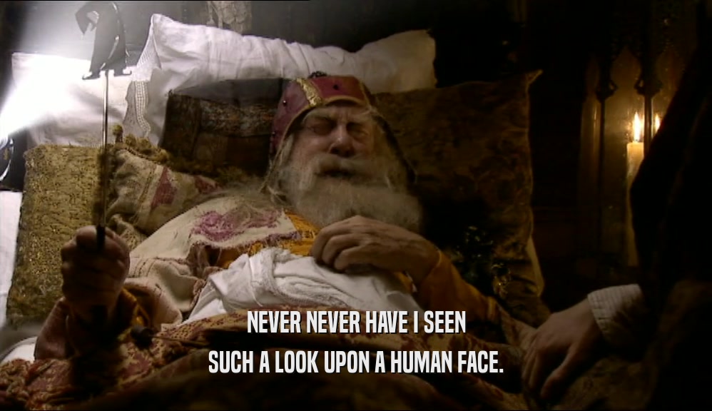 NEVER NEVER HAVE I SEEN SUCH A LOOK UPON A HUMAN FACE. 