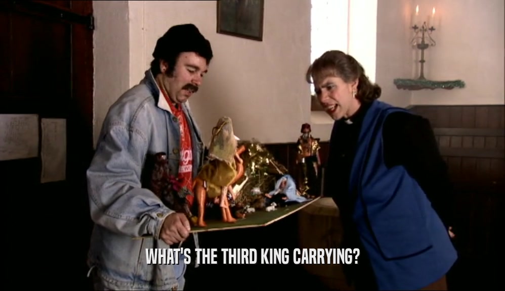 WHAT'S THE THIRD KING CARRYING?  