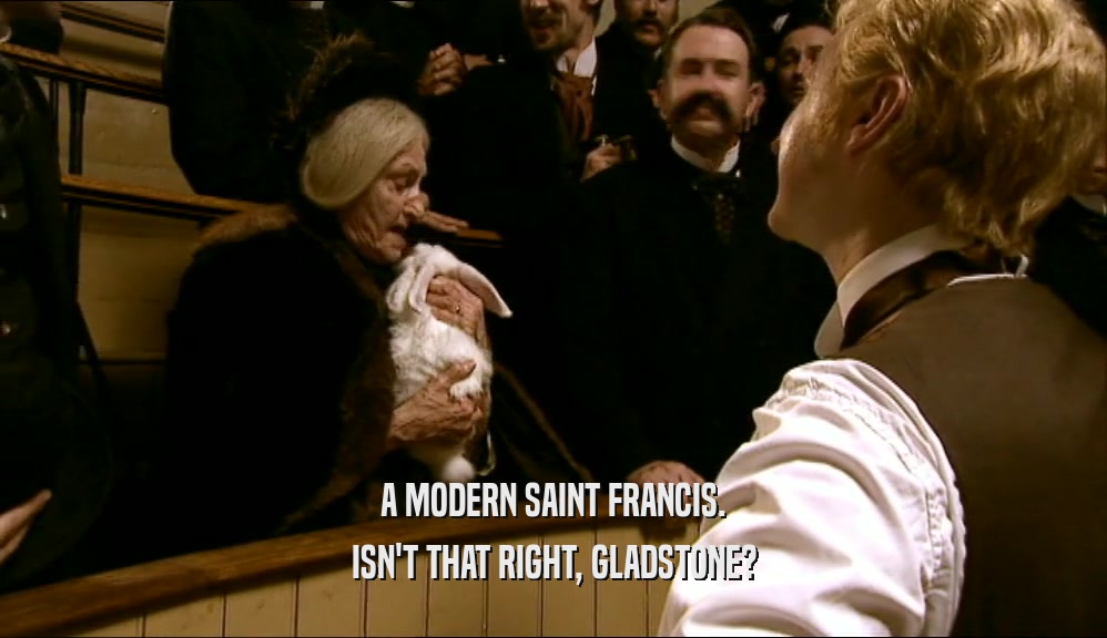 A MODERN SAINT FRANCIS. ISN'T THAT RIGHT, GLADSTONE? 