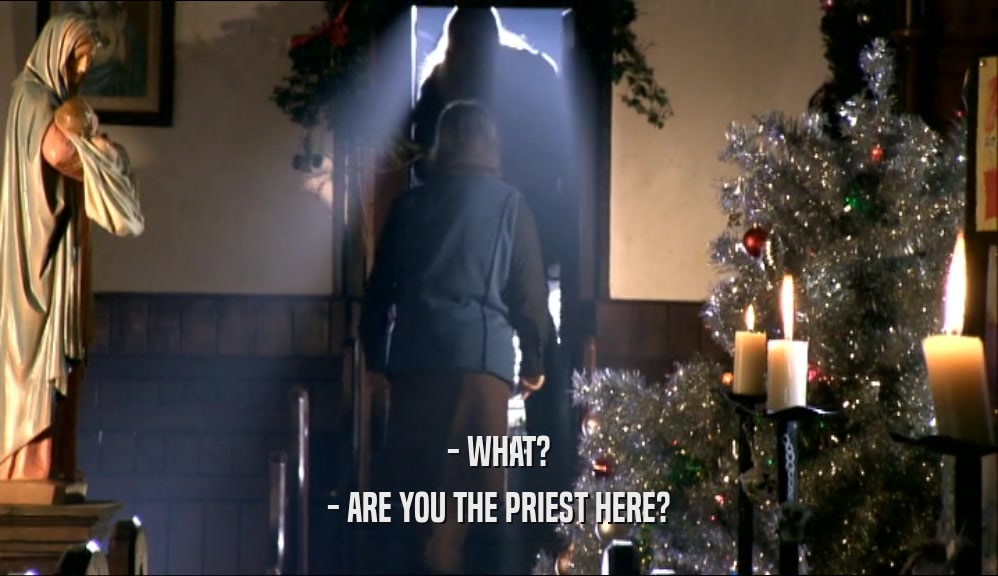 - WHAT? - ARE YOU THE PRIEST HERE? 