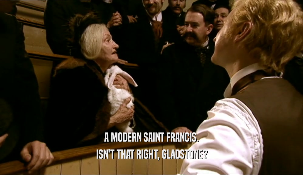 A MODERN SAINT FRANCIS. ISN'T THAT RIGHT, GLADSTONE? 