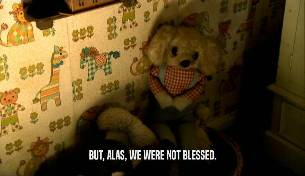 BUT, ALAS, WE WERE NOT BLESSED.  
