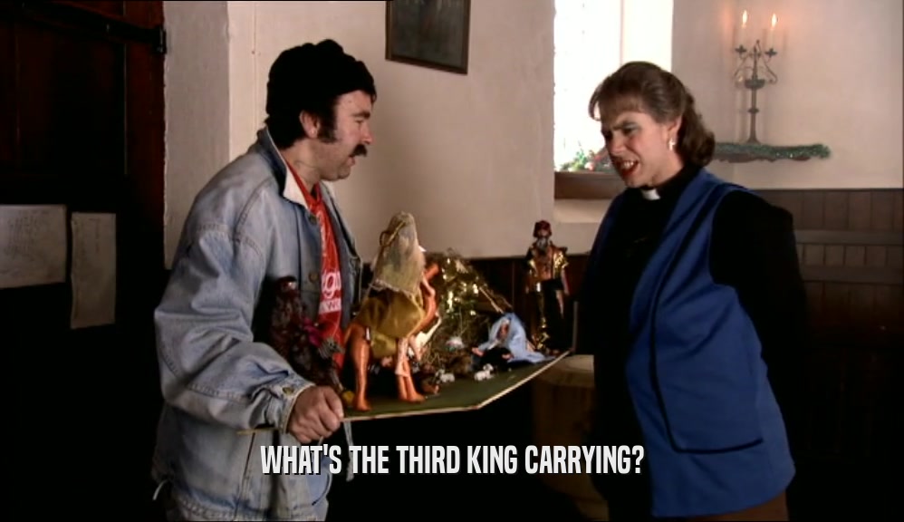 WHAT'S THE THIRD KING CARRYING?  