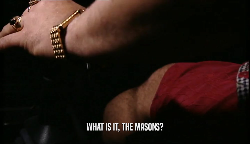 WHAT IS IT, THE MASONS?  